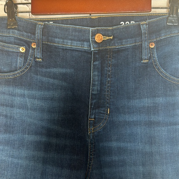 J. Crew Vintage Slim Straight Frayed Hem Blue Jeans Size 32 Petite - Picture 4 of 15